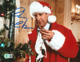 Chevy Chase Christmas Vacation Signed 8x10 Wearing Santa Suit Photo BAS Witness