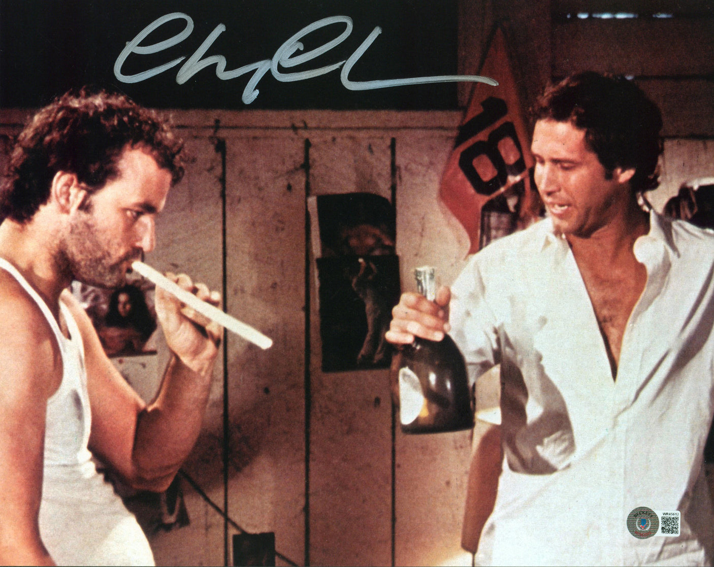Chevy Chase Caddyshack Authentic Signed 11x14 Photo w/ Bill Murray BAS Witnessed