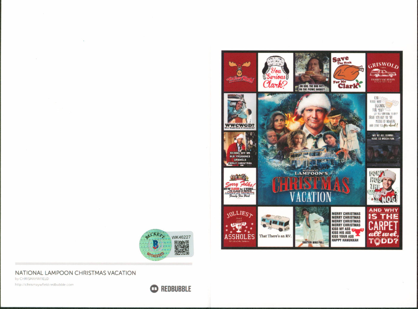 Chevy Chase Christmas Vacation Authentic Signed Greeting Card Collage BAS Witn