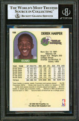 Mavericks Derek Harper Authentic Signed 1989 Hoops #184 Card BAS Slabbed
