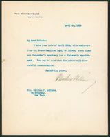 Woodrow Wilson Authentic Signed 7x8.8 Letter Dated April 29, 1913 BAS #AB14535