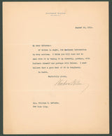 Woodrow Wilson Authentic Signed 8x10 Letter August 10, 1912 BAS #AB14551