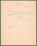 Woodrow Wilson Authentic Signed 8x10 Letter Dated July 25, 1912 BAS #AB14552