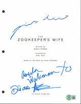 Zookeeper's Wife (3) Workman, Caro & Akerman Signed Script Cover BAS #AB77639