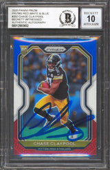 Chase Claypool Signed 2020 Panini Prizm R,W, & B #392 RC Card Auto 10 BAS Slab
