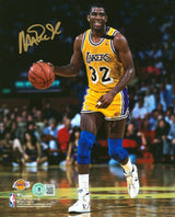 Lakers Magic Johnson Authentic Signed 8x10 Vertical Dribbling Photo BAS Witness