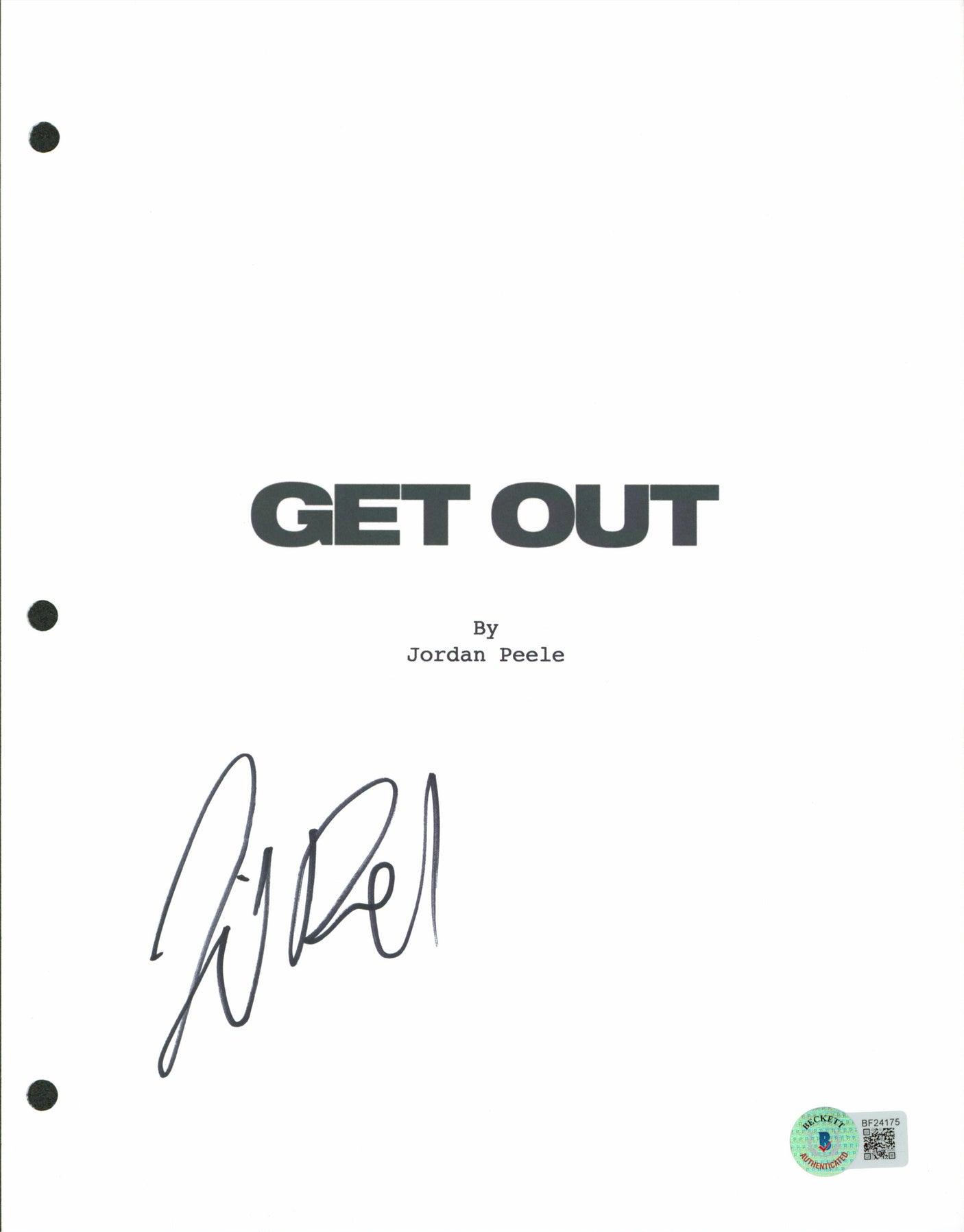 Lil Rel Howery Get Out Authentic Signed 8.5x11 Get Out Script Cover BAS #BF24175