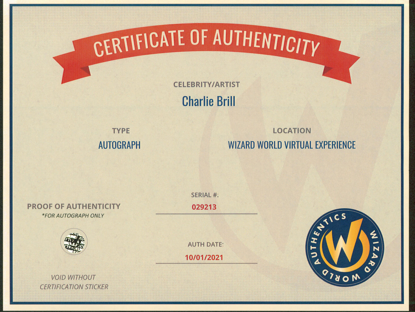 Charlie Brill Star Trek: The Original Series Signed 8x10 Photo Wizard World 2