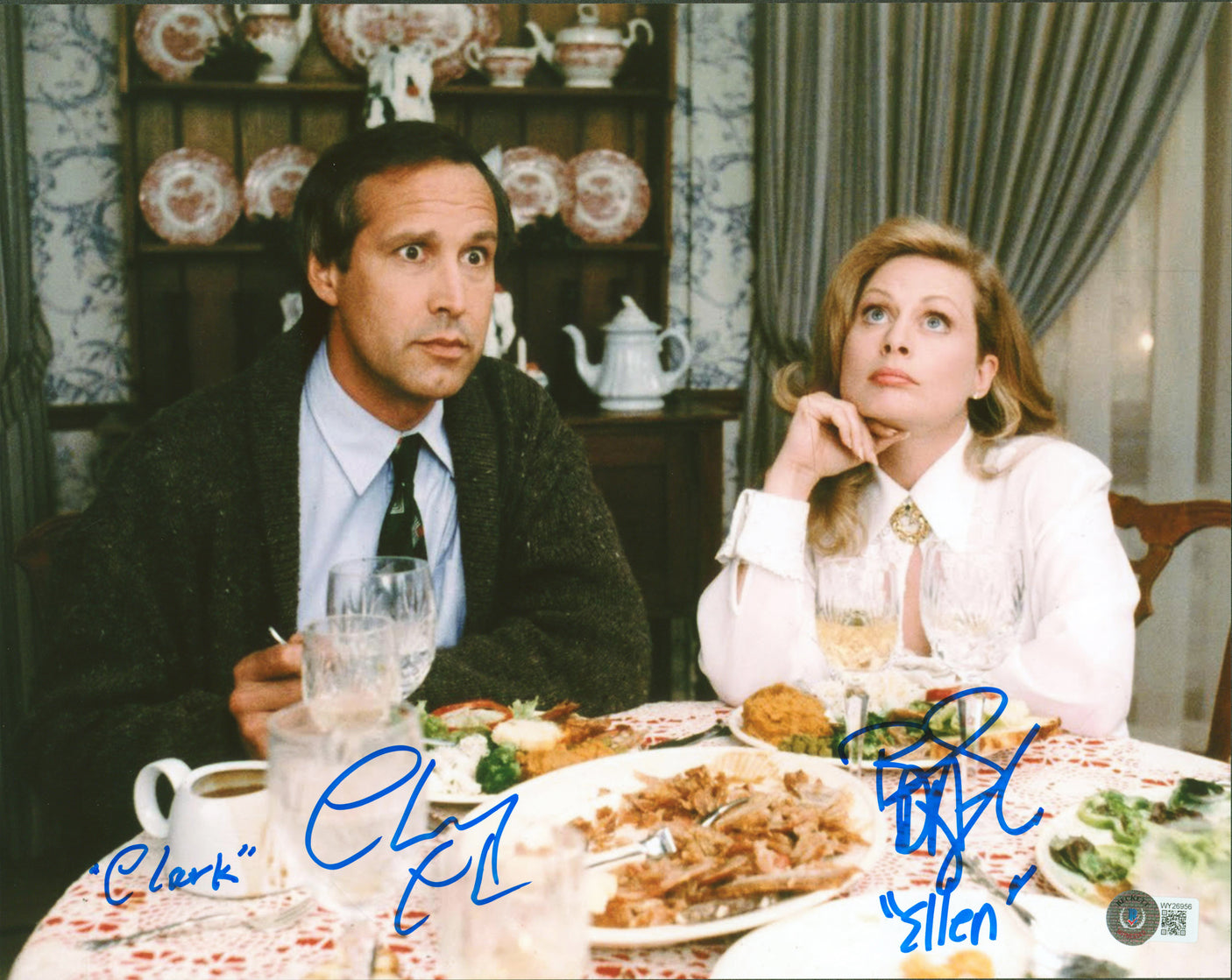 Chevy Chase & Beverly D'Angelo Christmas Vacation Signed 11x14 Photo BAS Wit 1
