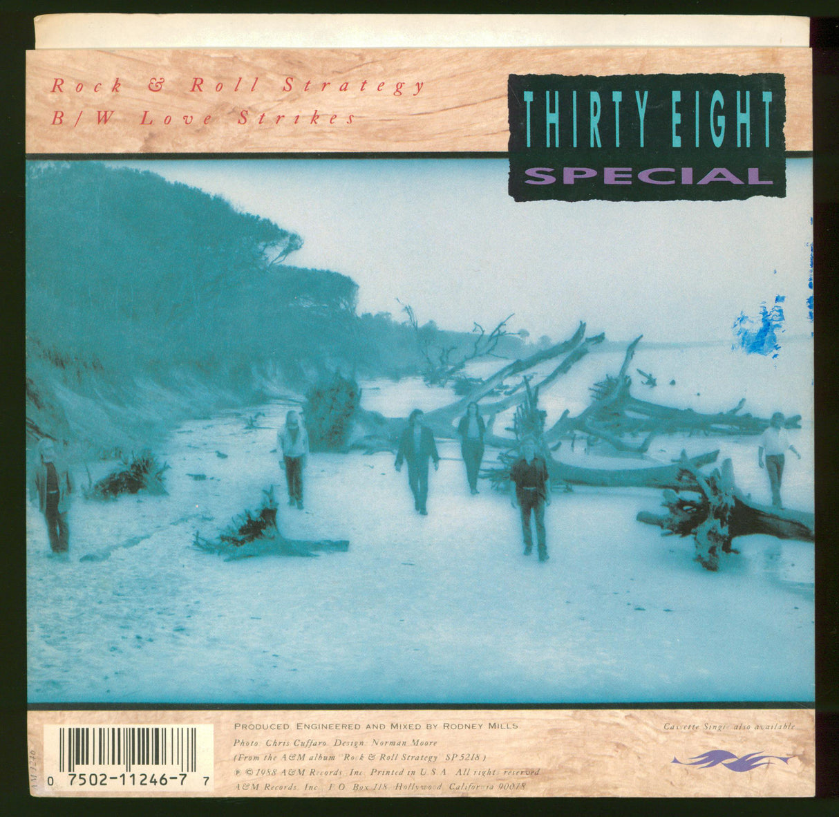 Donnie Van Zandt & Larry Junstrom .38 Special Signed 45 RPM Album Cover BAS