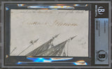 Andrew Johnson Authentic Signed 3x5 Cut Signature Autographed BAS Slabbed