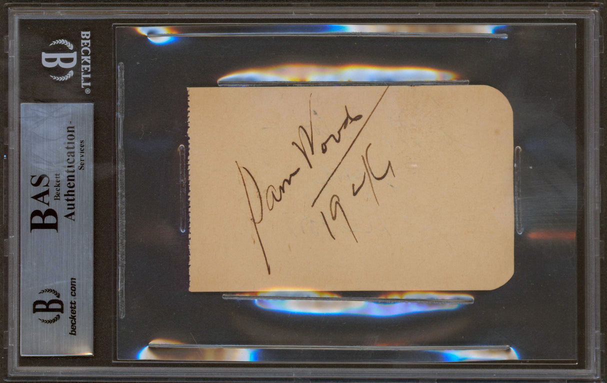 June Allyson Little Women Authentic Signed 2.4x3.85 Album Page BAS Slabbed