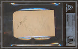 Shirley Temple & Basil Rathbone Authentic Signed 2.4x3.85 Album Page BAS Slabbed