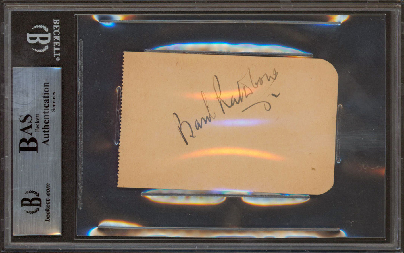 Shirley Temple & Basil Rathbone Authentic Signed 2.4x3.85 Album Page BAS Slabbed