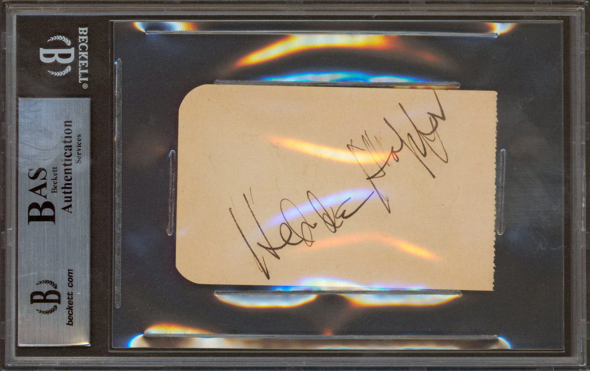 Betty Grable & Hedda Hopper Authentic Signed 2.4x3.85 Album Page BAS Slabbed