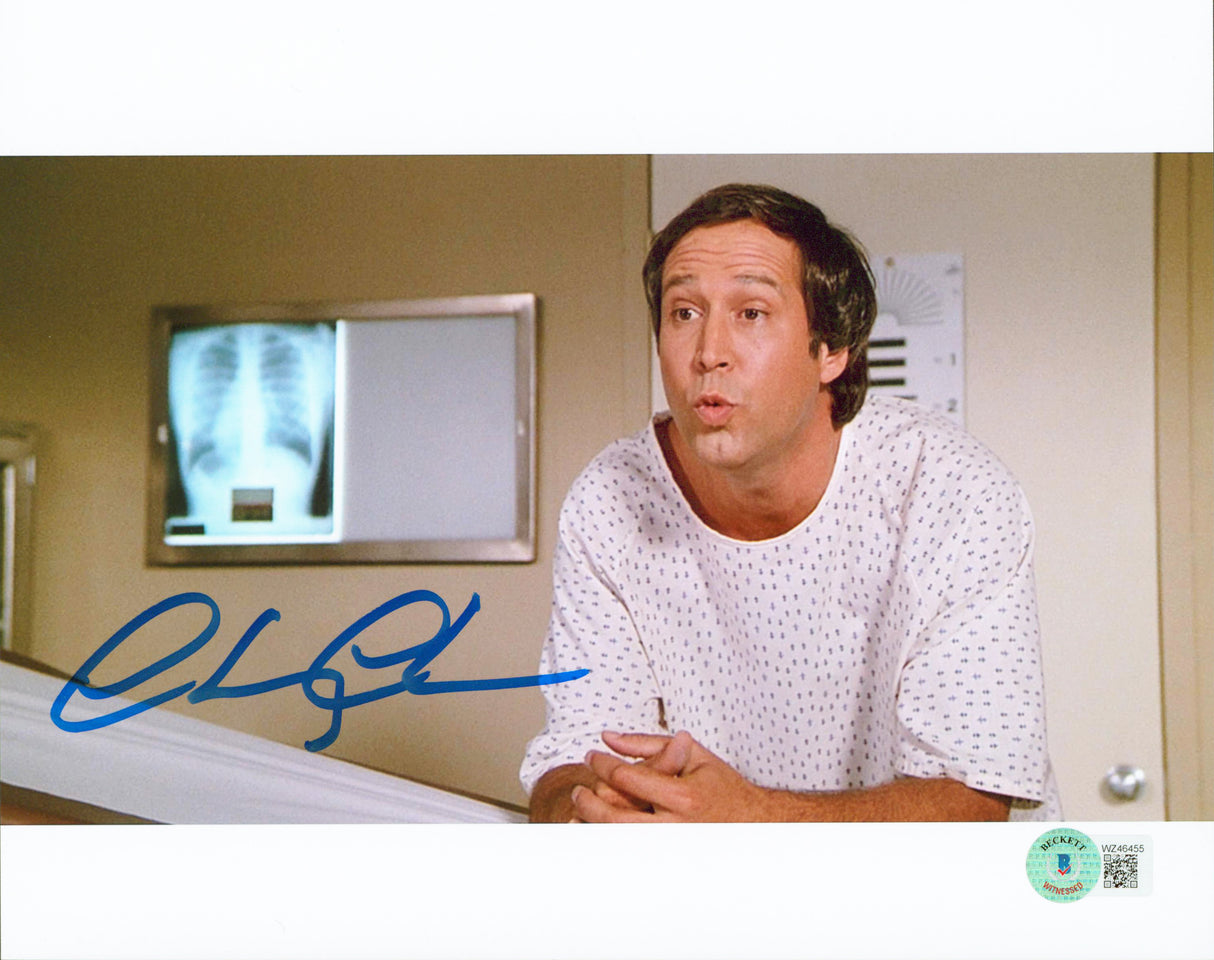 Chevy Chase Fletch Authentic Signed 8x10 Hospital Gown Photo BAS Witnessed