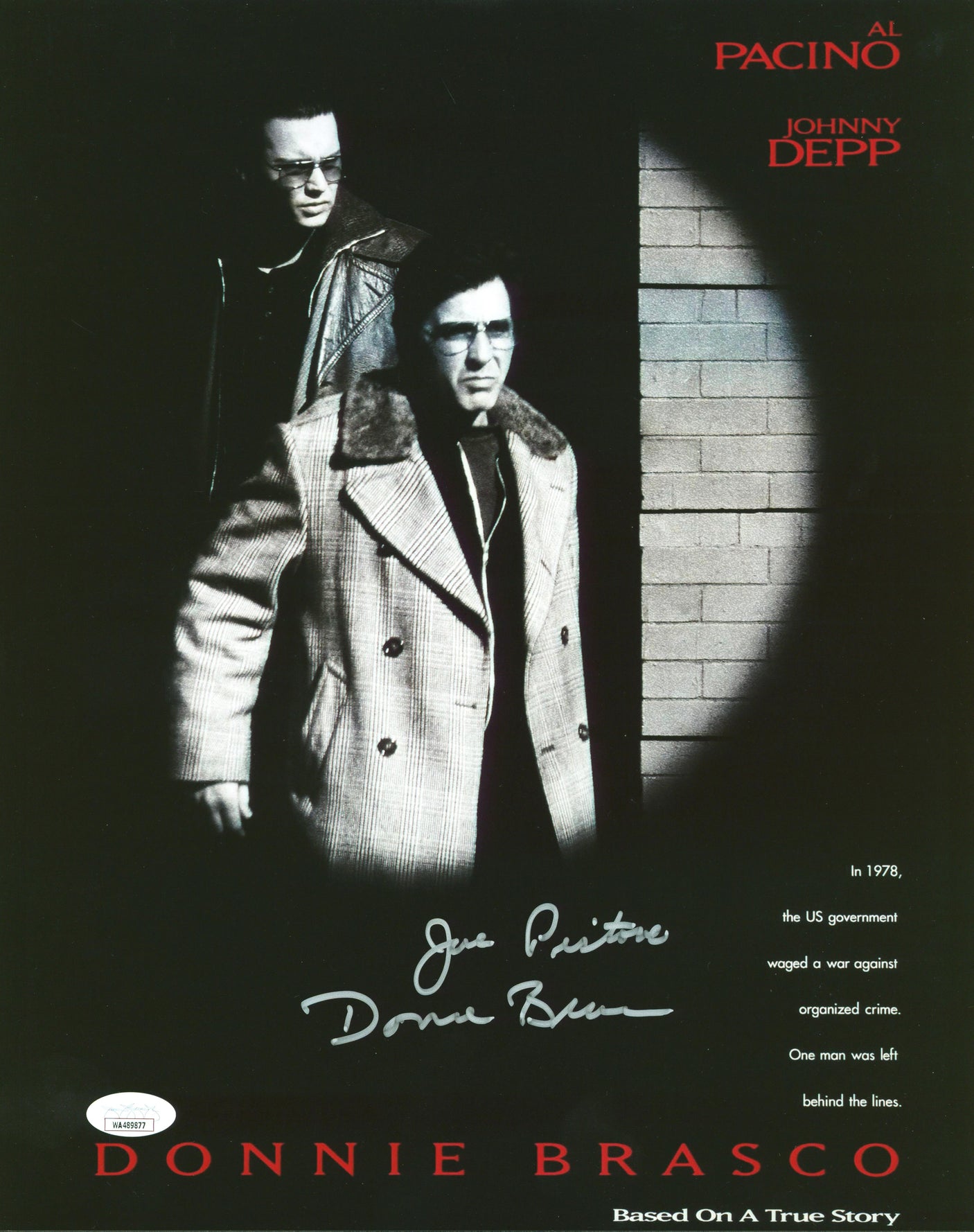 Joe Pistone "Donnie Brasco" Authentic Signed 11x14 Photo Autographed JSA Witness