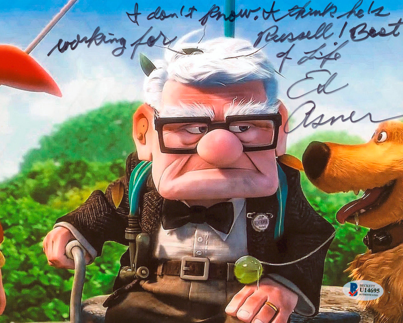 Ed Asner Up "I Think He's Working For Russell!" Signed 8x10 Photo BAS #U14695