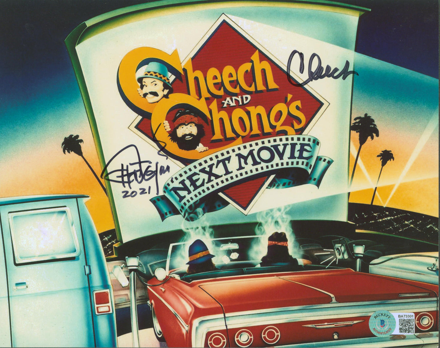 Cheech Marin & Tommy Chong Next Movie Signed 8x10 Photo Autographed BAS #BA73301