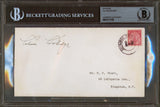 Calvin Coolidge Signed 4x7.25 Envelope Postmarked July 4, 1930 BAS Slabbed