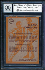 Lakers Magic Johnson Authentic Signed 1981 Topps #W109 Card Auto 10! BAS Slabbed