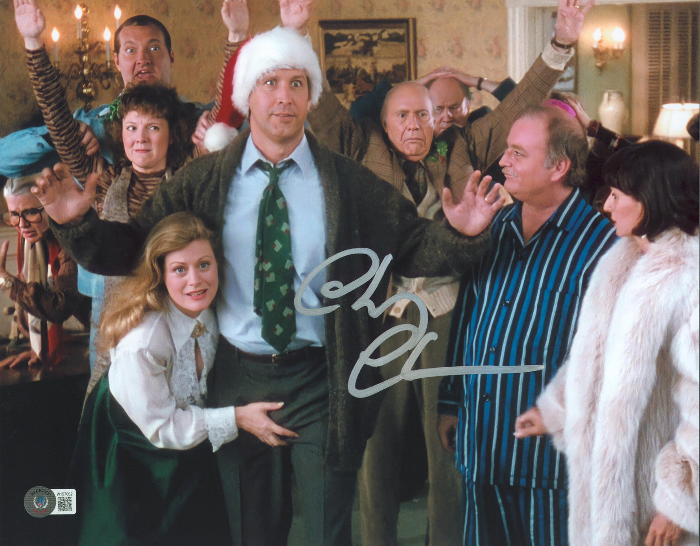 Chevy Chase Christmas Vacation Signed 11x14 Horizontal Arrest Photo BAS Witness