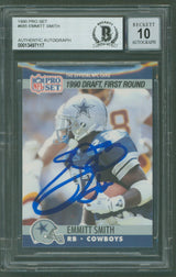 Cowboys Emmitt Smith Signed 1990 Pro Set #685 Rookie Card Auto 10! BAS Slabbed