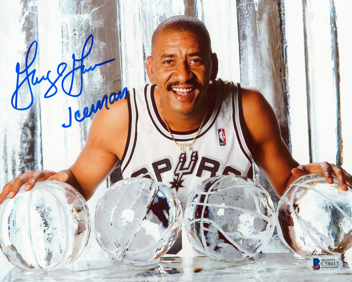 Spurs George Gervin Iceman Authentic Signed 8x10 Photo Autographed BAS #C58013