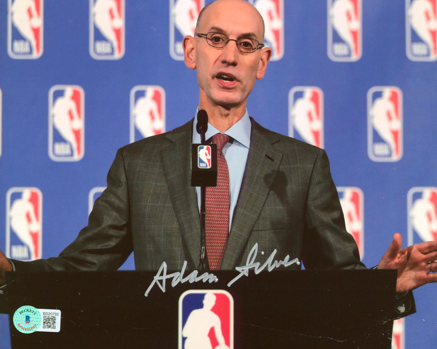NBA Adam Silver Authentic Signed 8x10 Photo Autographed BAS #BD20792