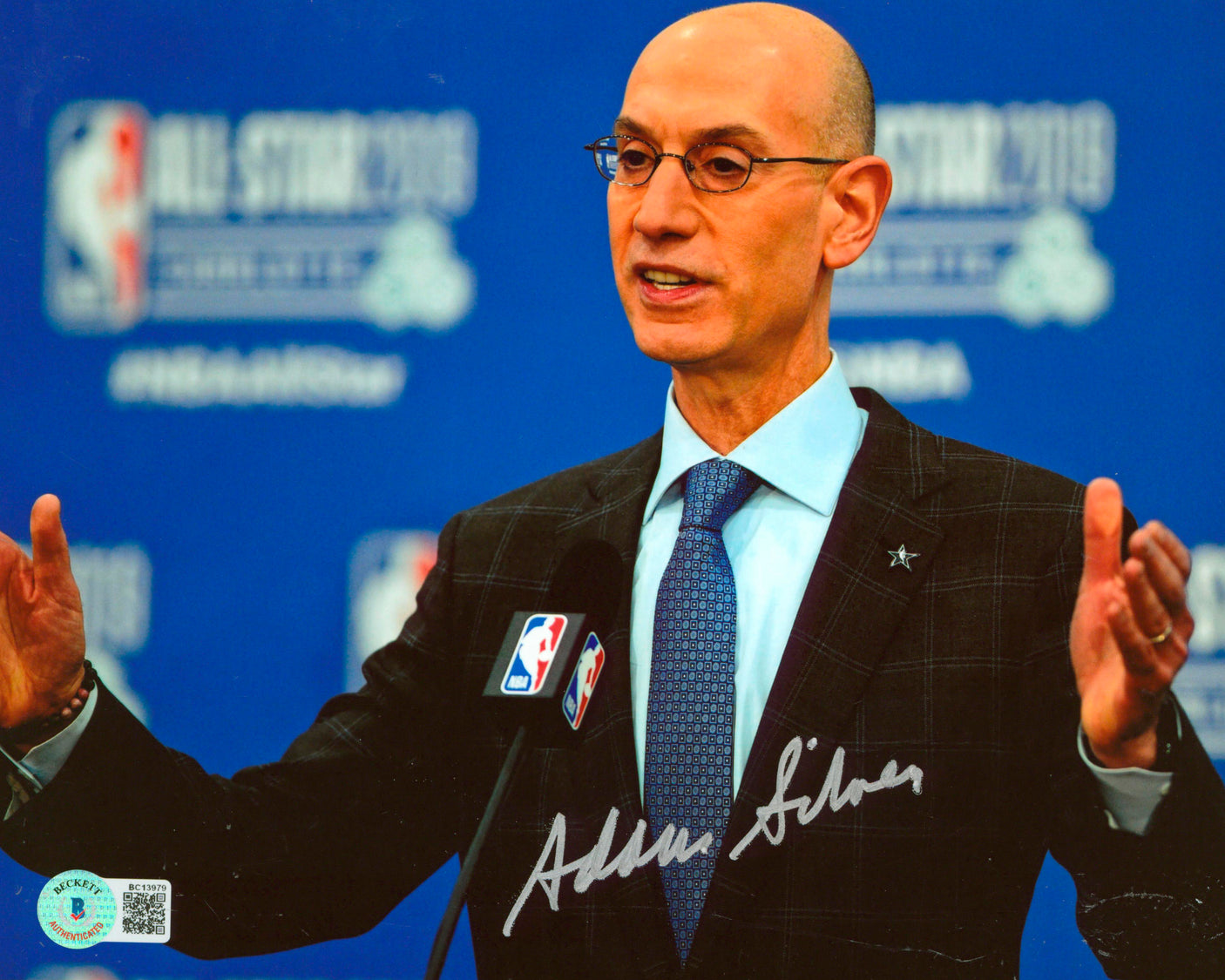 NBA Adam Silver Authentic Signed 8x10 Photo Autographed BAS #BC13979