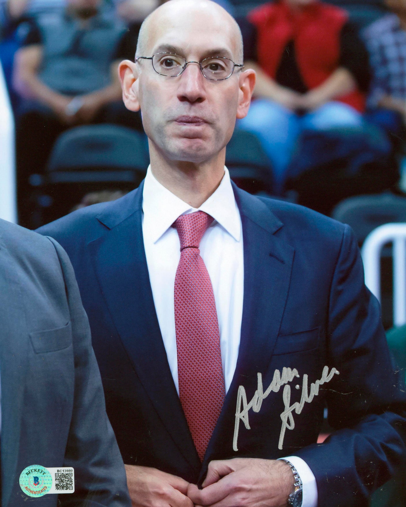 NBA Adam SIlver Authentic Signed 8x10 Vertical Photo Autographed BAS 1