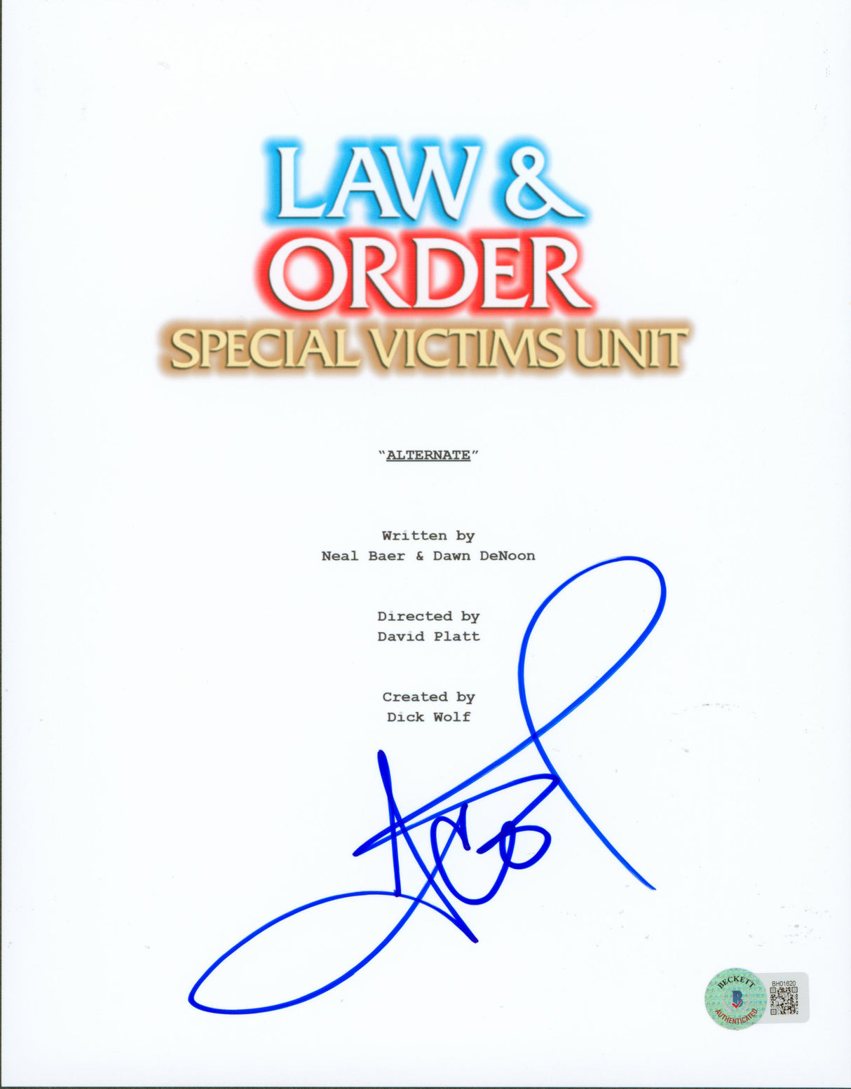 Ice-T Law & Order SVU Authentic Signed 8.5x11 Script Cover Photo BAS #BH01620