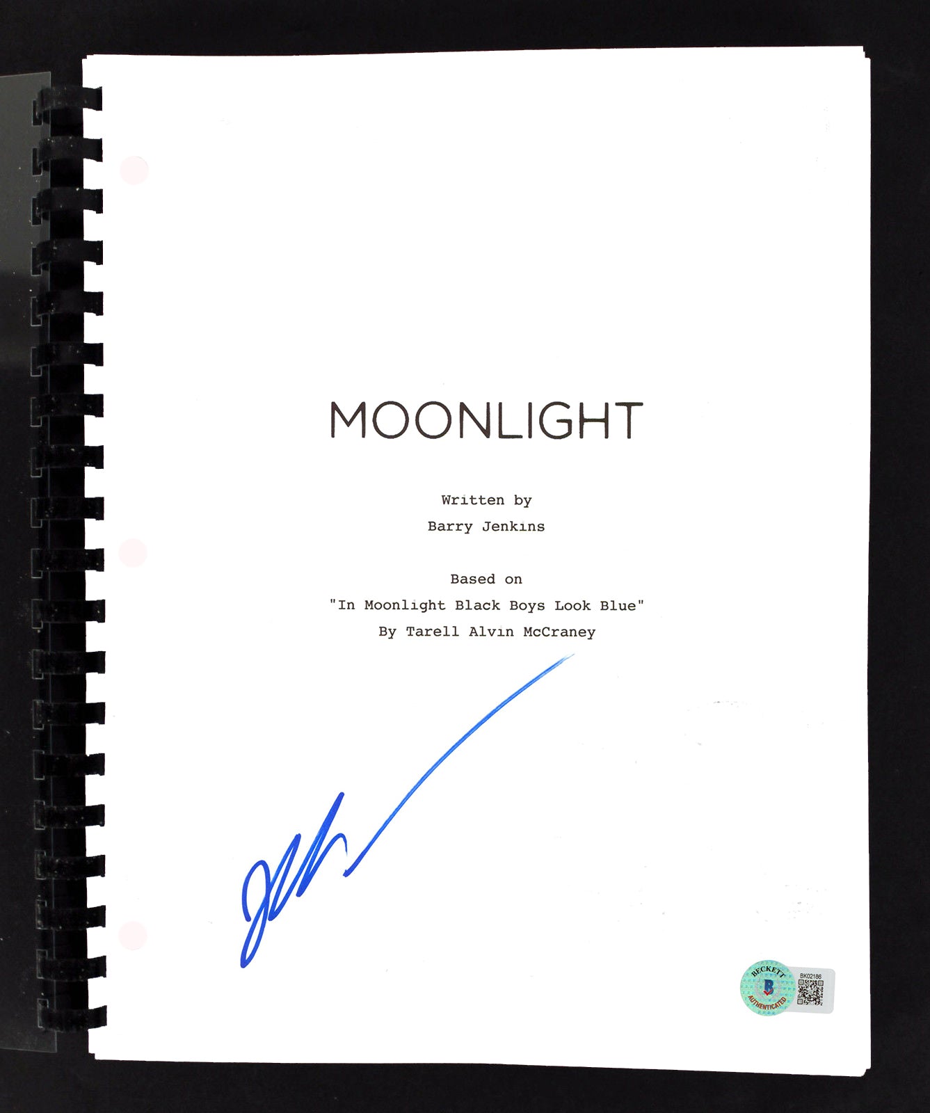 Jharrel Jerome Moonlight Authentic Signed Movie Script Autographed BAS #BK02186