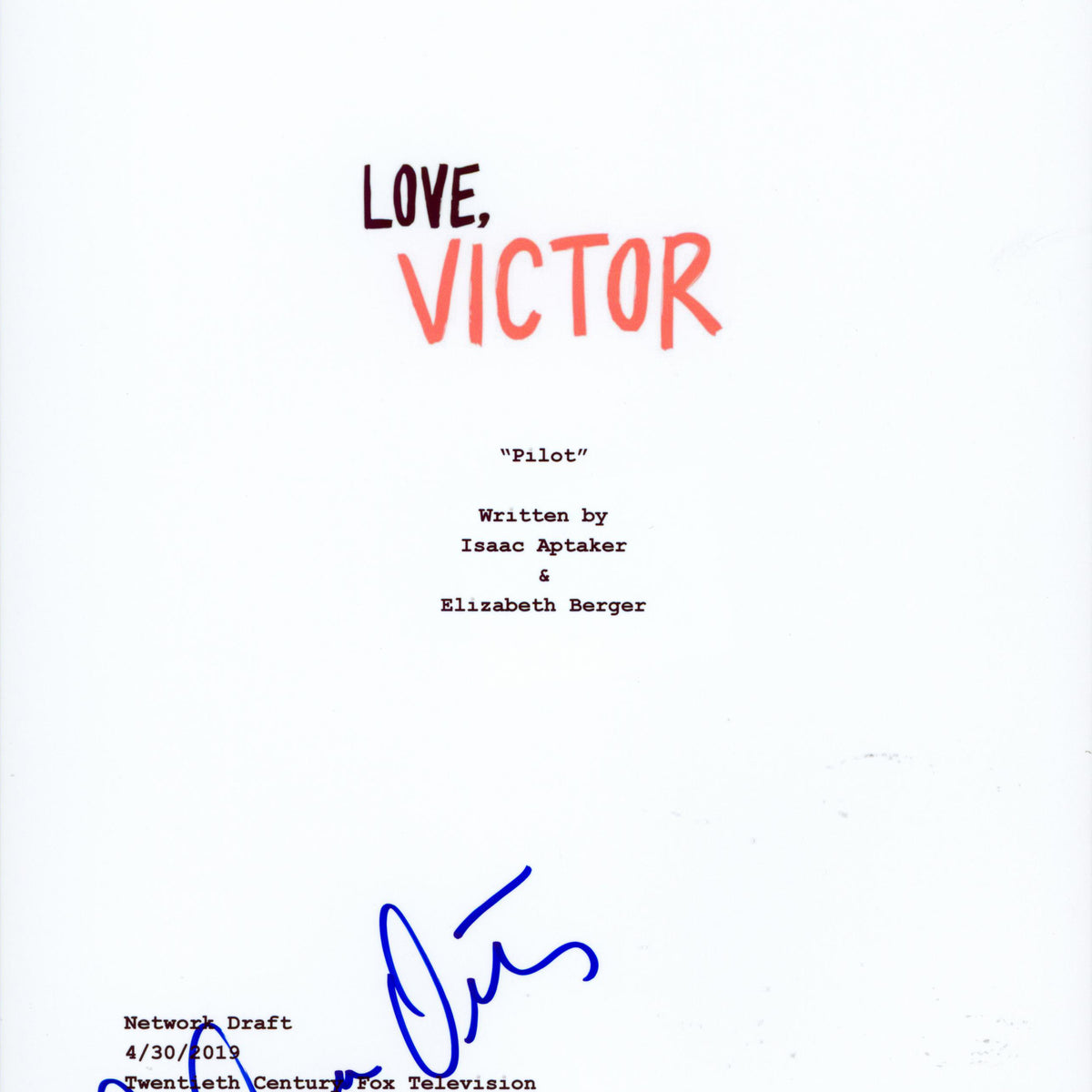 Ana Ortiz Signed Memorabilia: Love, Victor Script Cover – Pristine ...