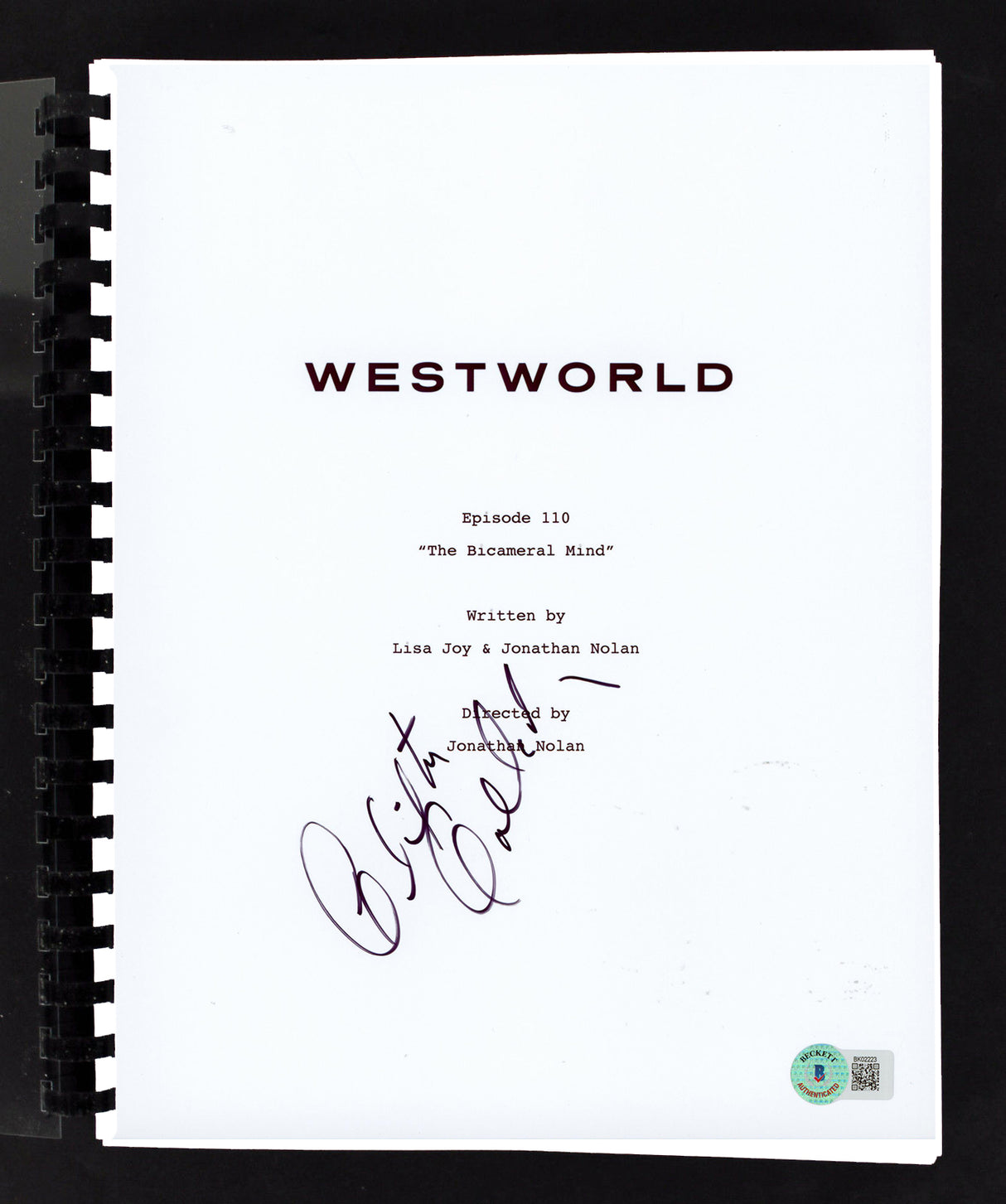 Clifton Collins Jr. Westworld Authentic Signed Movie Script BAS #BK02223