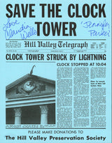 Claudia Wells Back To The Future Signed Replica Save The Clock Tower Flyer BAS
