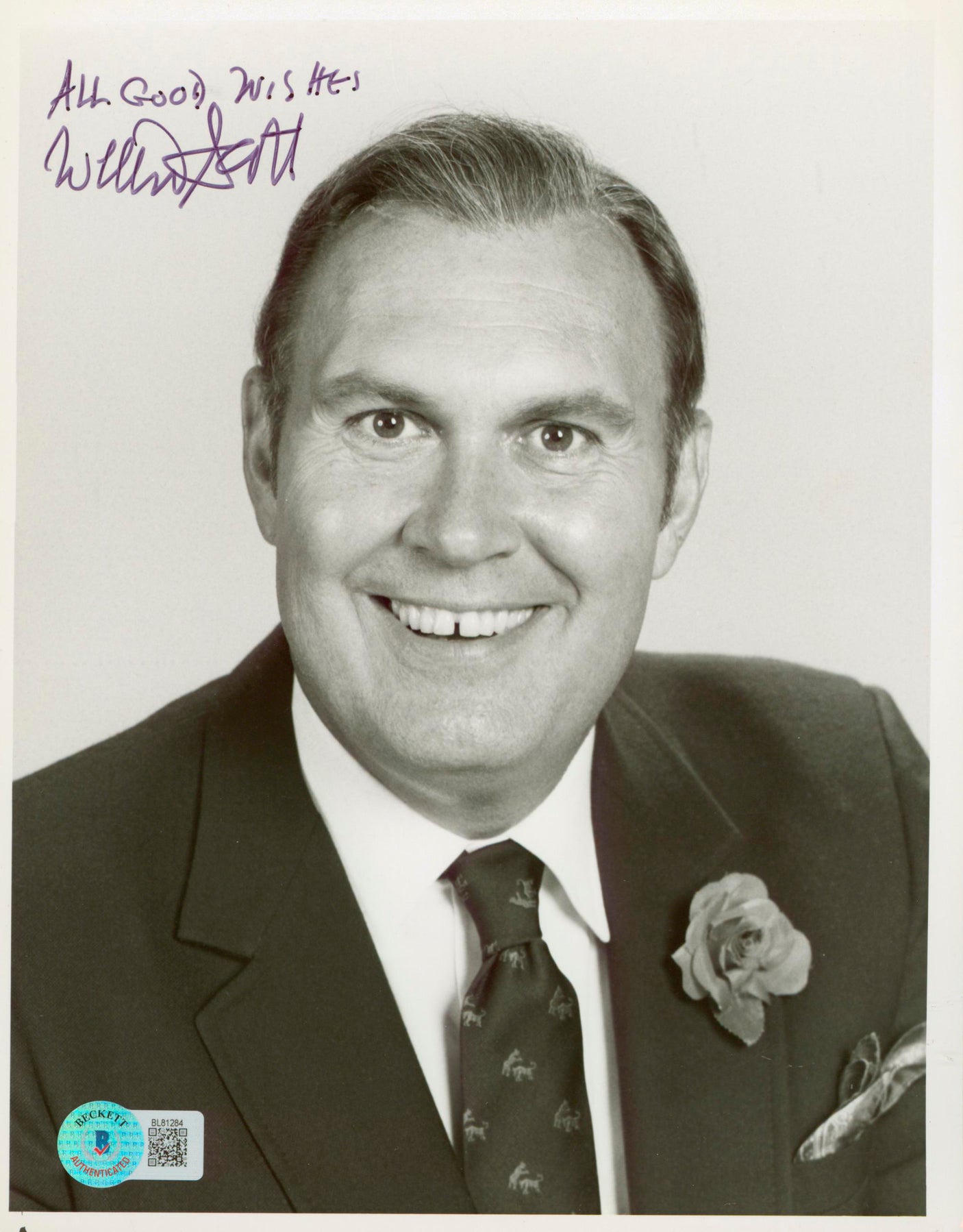 Willard Scott The Today Show "All Good Wishes" Signed 7x9 Photo BAS #BL81284