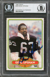 Raiders Gene Upshaw Authentic Signed 1980 Topps #449 Card BAS Slabbed