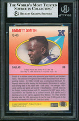 Cowboys Emmitt Smith Signed 1990 Fleer Update #U40 Rookie Card BAS Slabbed