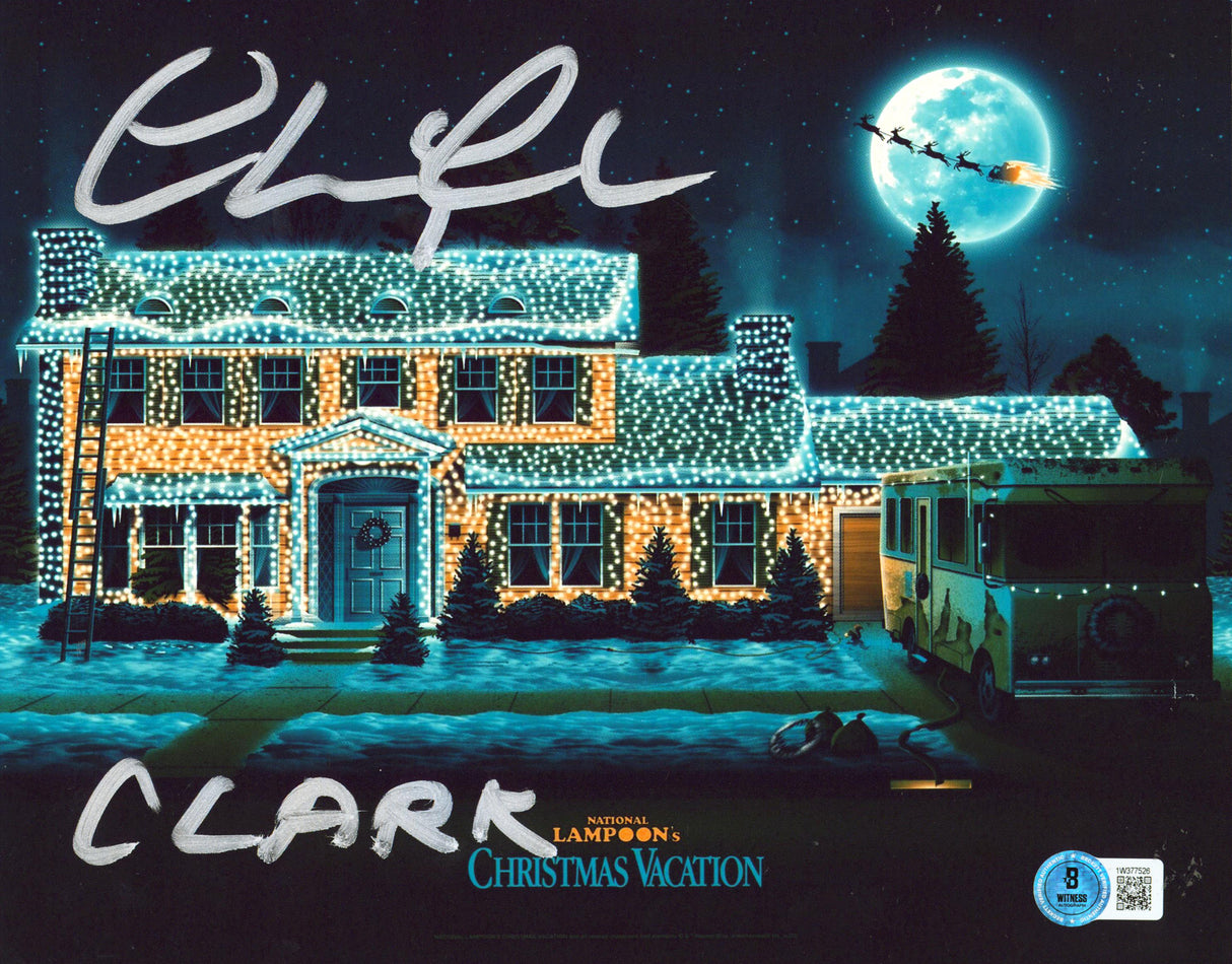 Chevy Chase Christmas Vacation "Clark" Signed 8x10 House Photo BAS Witnessed 2