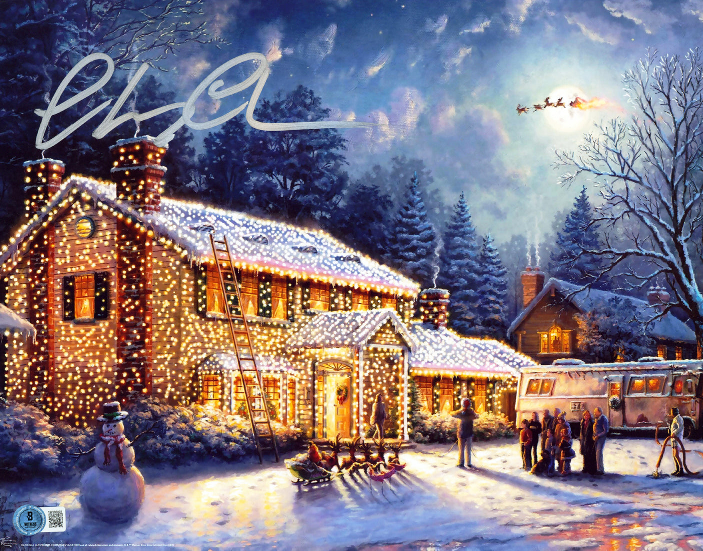 Chevy Chase Christmas Vacation Authentic Signed 11x14 Photo BAS #1W386093
