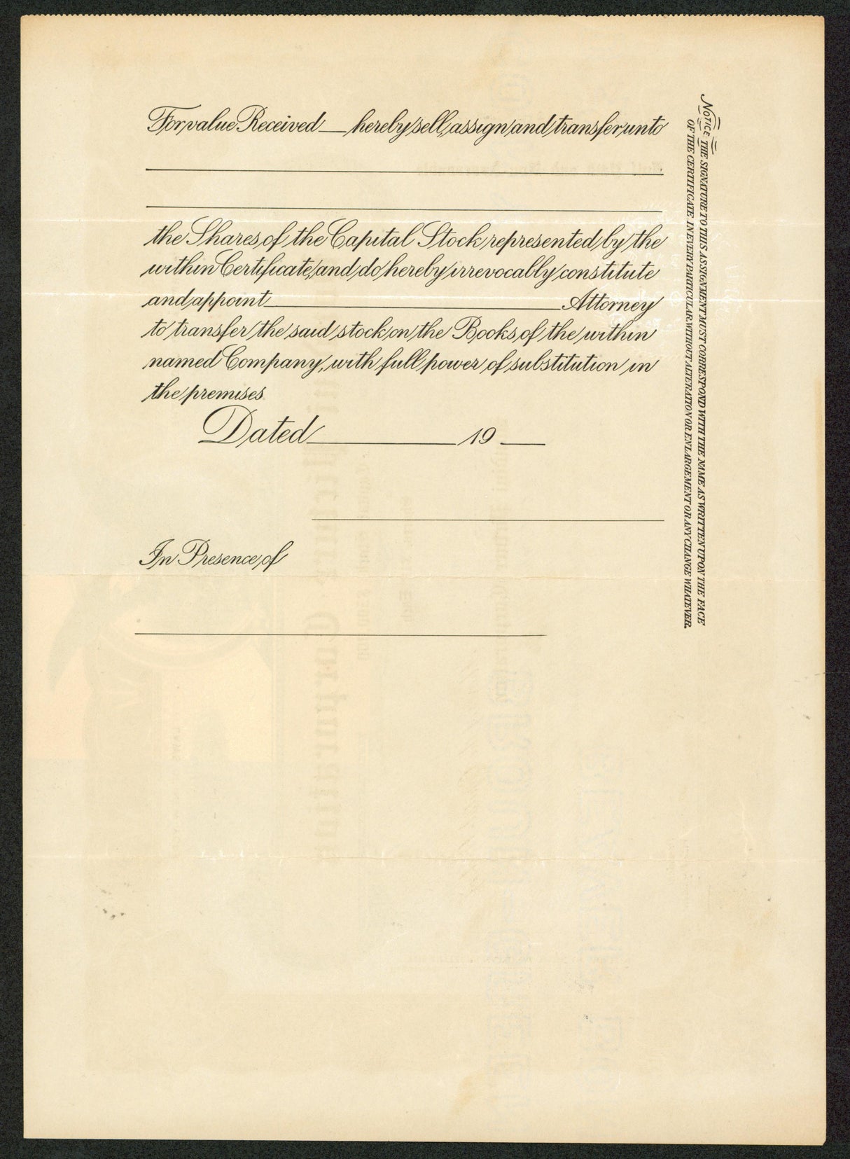 Harry Houdini Signed & Framed 1922 Houdini Picture Corp. Stock Certificate BAS