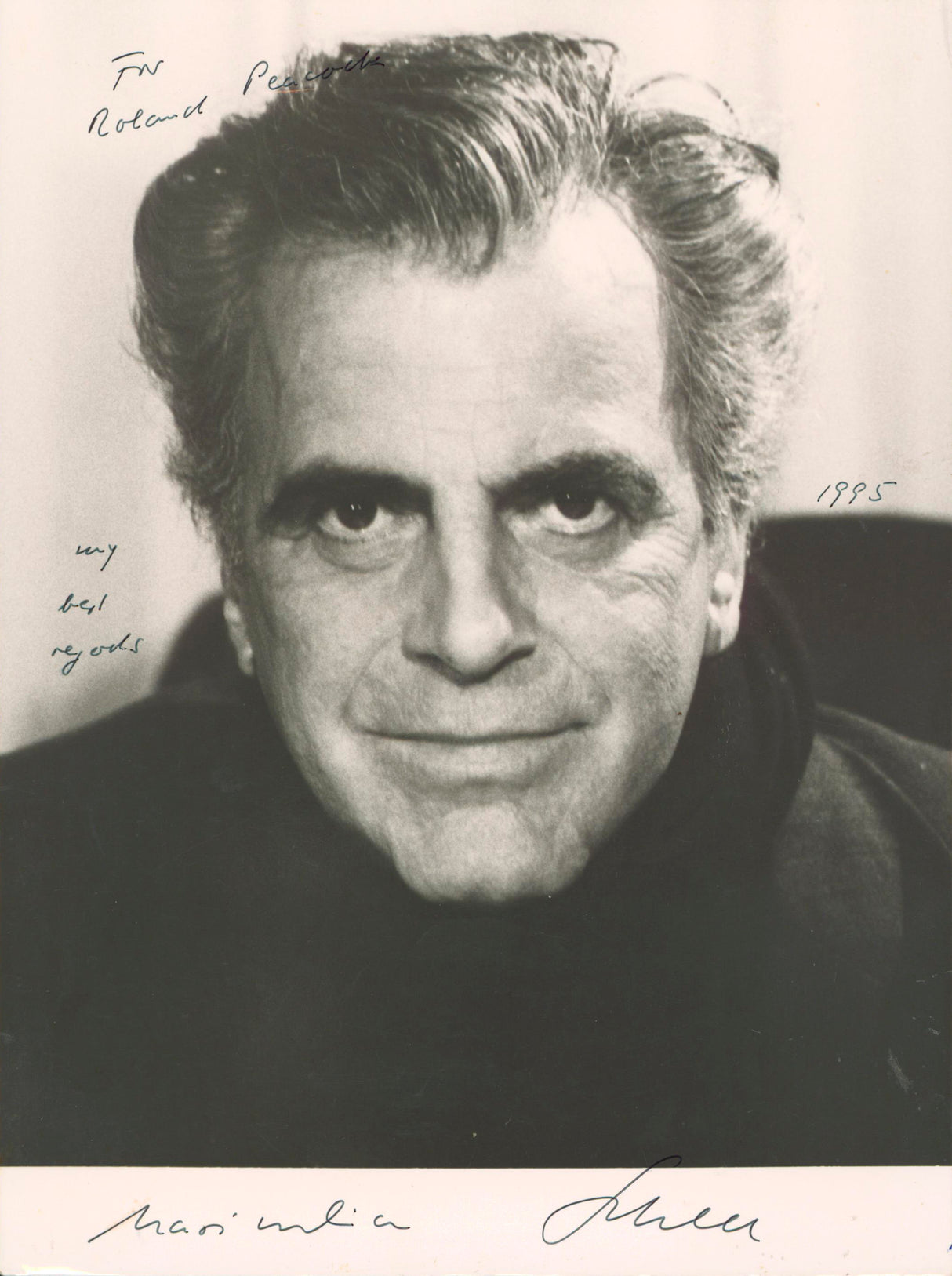 Maximilian Schell Deep Impact "To Robert" Signed 7x9.5 Photo BAS #BM38075