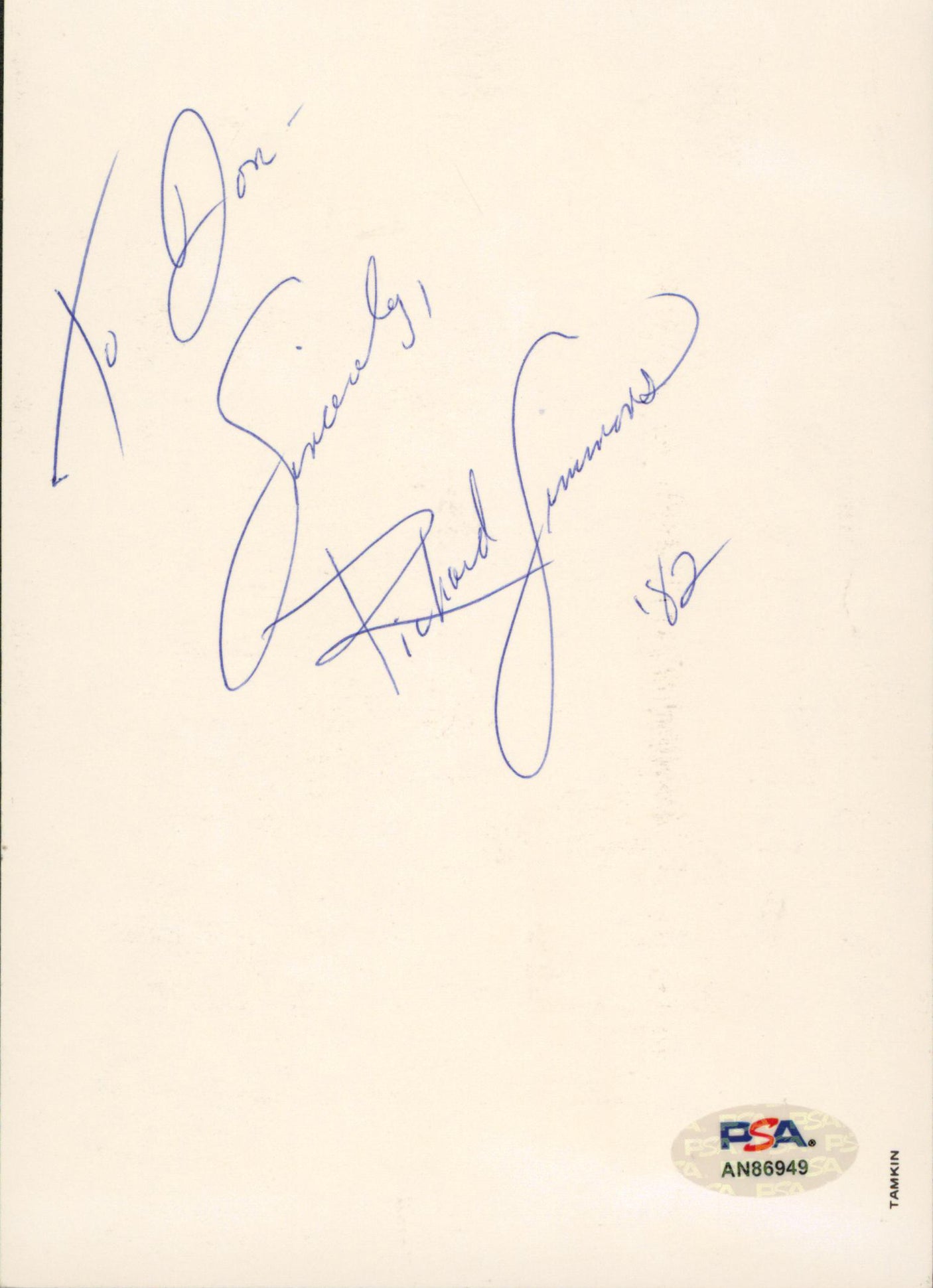 Richard Simmons Actor "To Don- Sincerely" Signed 5x7 Photo PSA/DNA #AN86949