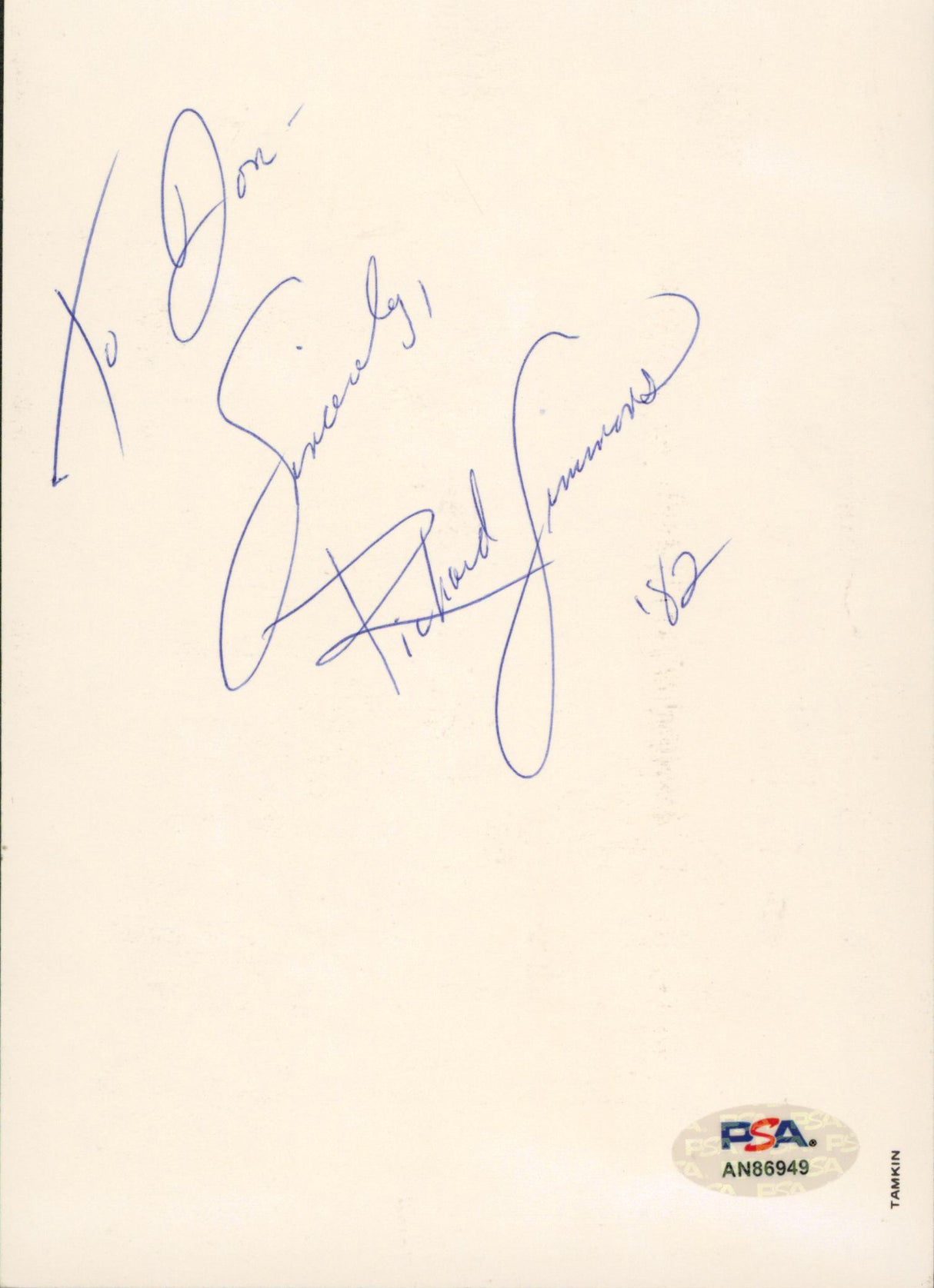 Richard Simmons Actor "To Don- Sincerely" Signed 5x7 Photo PSA/DNA #AN86949
