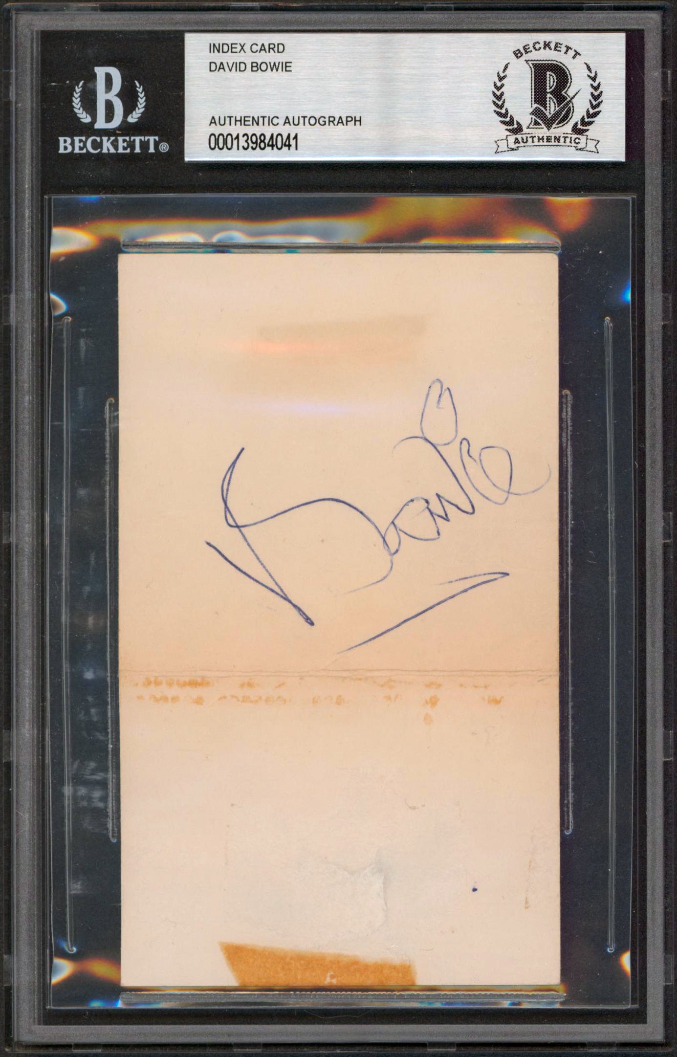 David Bowie Authentic Signed 3x5 Index Card Autographed BAS Slabbed
