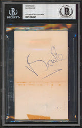 David Bowie Authentic Signed 3x5 Index Card Autographed BAS Slabbed