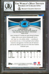 Panthers Luke Kuechly Signed 2012 Topps Chrome #45 Rookie Card Auto 10! BAS Slab