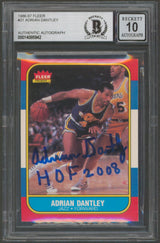Jazz Adrian Dantley "HOF 2008" Signed 1986 Fleer #21 Card Auto 10! BAS Slabbed