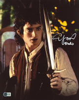 Elijah Wood Lord of the Rings "Frodo" Signed 11x14 Sword Photo BAS Witnessed